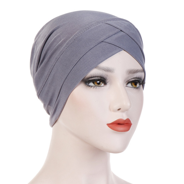 Muzułmańska czapka na głowę 2021 z elastyczną tkaniną, wzór krzyża, stylizowana na Indiach, pani z temperamentem, muzułmańska dolna chustka - tanie ubrania i akcesoria