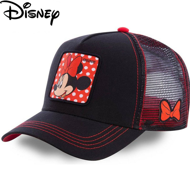 Kapelusz Disney MINNIE z daszkiem dla kobiet - lato, siatka, truckerka - czapka baseballowa - tanie ubrania i akcesoria