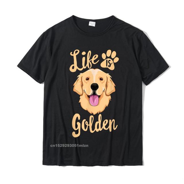 Koszulka damska z nadrukiem Życie jest Golden Retriever dla właścicieli psów - tanie ubrania i akcesoria