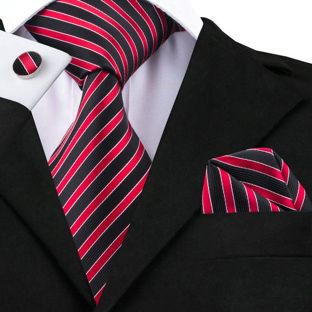 Mężczyźni krawat Handmade żakardowy jedwabny 100% jedwab krawat z klipsem i chustką, SN-1489 - tanie ubrania i akcesoria