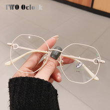 Ramki okularów kobiet 2021 - metalowe, ponadgabarytowe, zdobione, optyczne, bez recepty, 0 dioptrii - moda na krótkowzroczność