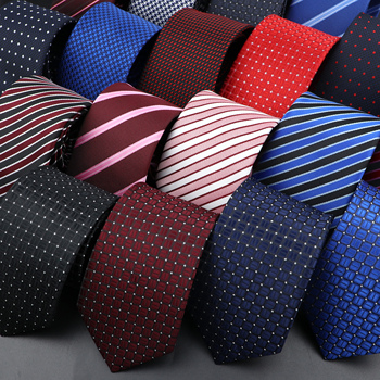 Męski krawat New Dot - moda klasyczna, miękki, żakardowy, w kolorach niebieskim, czarnym, czerwonym i różowym z tkanej poliestrowej tkaniny