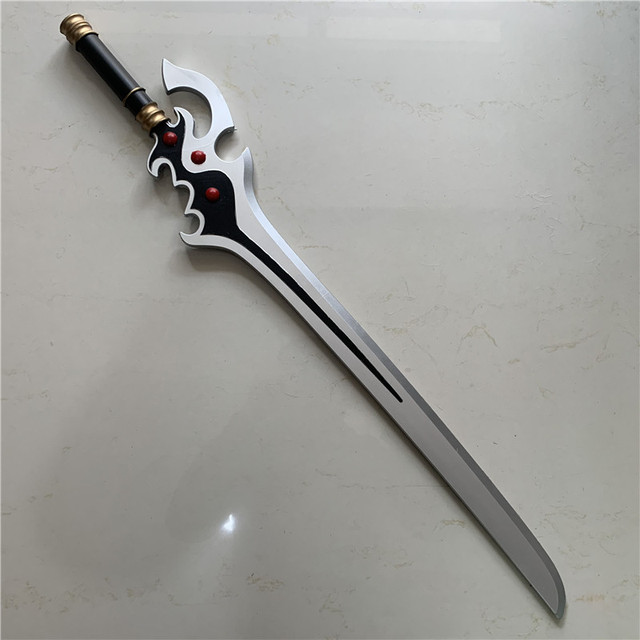 Chiński miecz do Tai Chi 1:1, czarno-biały, broń cosplayu, smok miecz, pianka PU, 80cm - tanie ubrania i akcesoria
