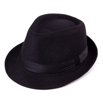 Męsko-damski kapelusz Panama len Gentleman Jazz Top Hat R83 z szerokim rondem i ochroną przeciwsłoneczną