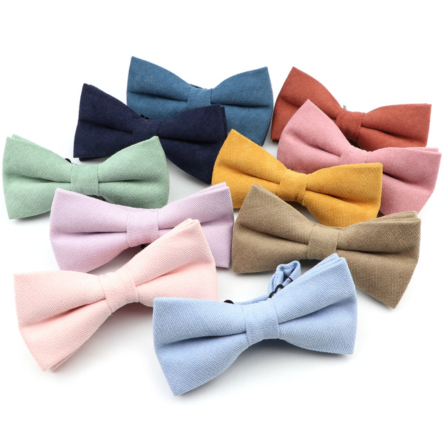 Męska krawatka z miękkiego aksamitu w klasycznych kolorach, dla rodziców i dzieci - romantyczny niebieski, różowy i czerwony motyl - tanie ubrania i akcesoria