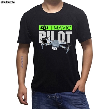 Męska czarno-biała koszulka Dji Mavic Pilot czarny Drone – nowa, modna koszulka casual dla mężczyzn