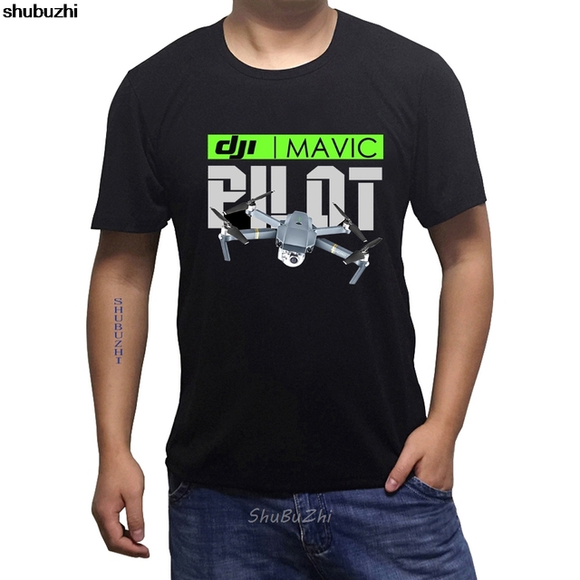Męska czarno-biała koszulka Dji Mavic Pilot czarny Drone – nowa, modna koszulka casual dla mężczyzn - tanie ubrania i akcesoria