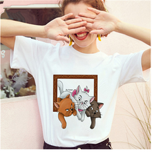 Koszulka damska AOWOF z kotełem z kreskówki, krótki rękaw, styl Harajuku
