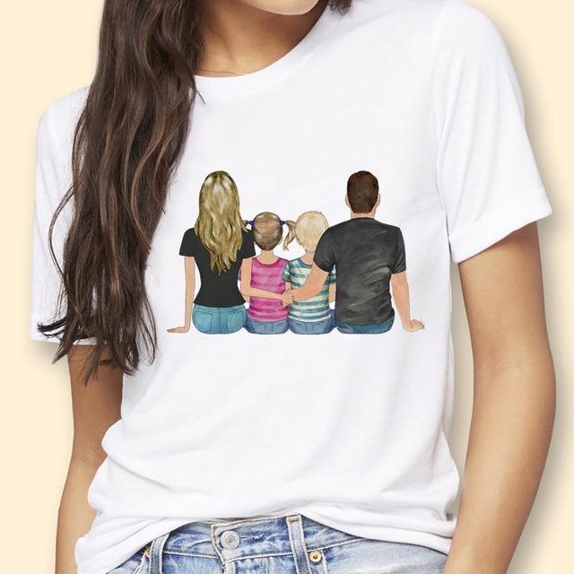 Koszulka damska z graficznym nadrukiem - Mama, Mama Trend moda - słodki motyw rodzinny - tanie ubrania i akcesoria