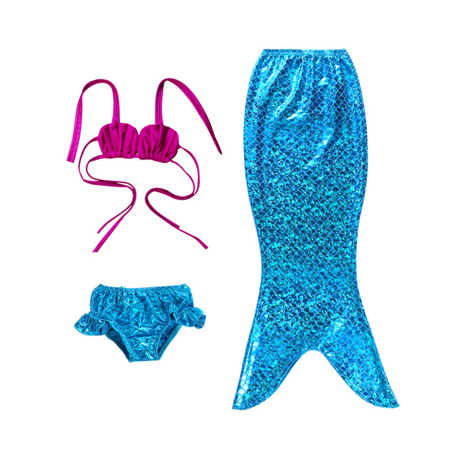 Kostium dziewczęcy: Przebranie syreny księżniczki Ariel - sukienka plażowa z ogonem, strój kąpielowy -  zestaw dla dziewczyny - pływanie fantasii - pokojówka - tanie ubrania i akcesoria