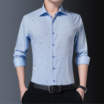 Męskie koszule eleganckie z długim rękawem drukowane, dostępne w rozmiarach M-5XL