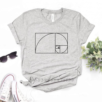 Koszulka damska z Fibonacci spiralą - unikalny wzór inspirowany matematyką i złotym stosunkiem, idealna dla inżynierów i miłośników nauki
