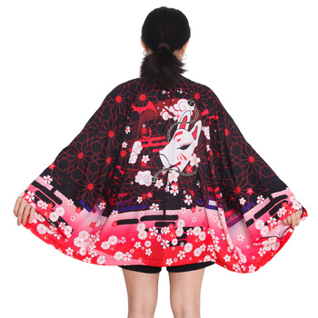 Kobieta japońska Yukata - azjatyckie kimono z fala karpia - koszula Haori