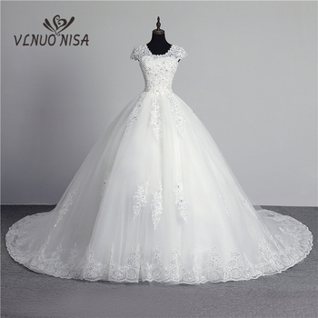 100% prawdziwa koronkowa suknia ślubna z aplikacją cekinową w stylu Sweetheart off white z kwiatowym motywem Vintage