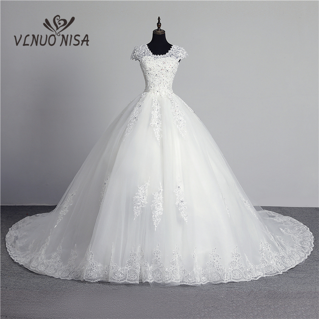 100% prawdziwa koronkowa suknia ślubna z aplikacją cekinową w stylu Sweetheart off white z kwiatowym motywem Vintage - tanie ubrania i akcesoria