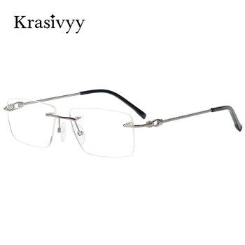 Okulary korekcyjne tytanowe bez oprawek Krasivyy - ramka Ultralight, mężczyźni i kobiety, krótkowzroczność - kwadratowe, nowość 2021