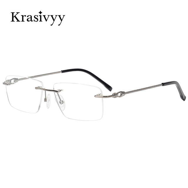 Okulary korekcyjne tytanowe bez oprawek Krasivyy - ramka Ultralight, mężczyźni i kobiety, krótkowzroczność - kwadratowe, nowość 2021 - tanie ubrania i akcesoria