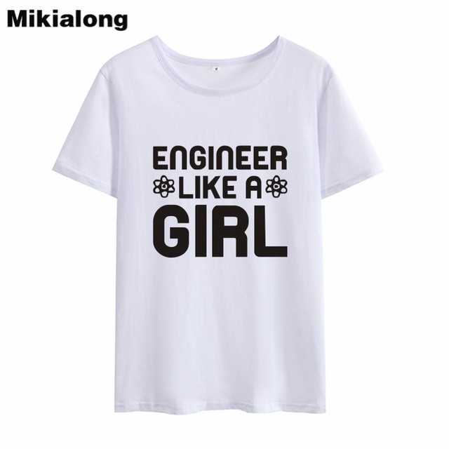 Inżynierka stylizowana koszulka damska z krótkim rękawem - czarno-biała letnia moda 2018 - tanie ubrania i akcesoria