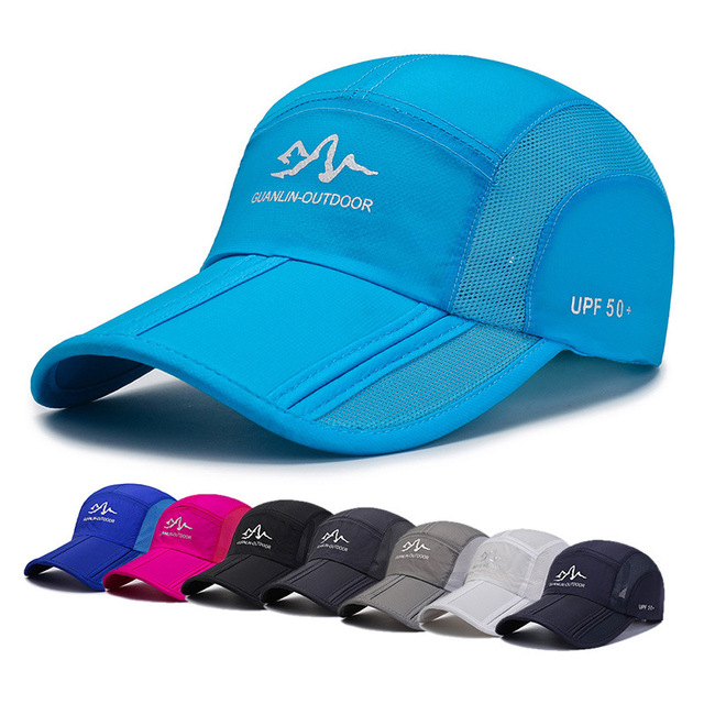 Szybkoschnąca baseballowa czapka z daszkiem mężczyźni i kobiety - sportowa ochrona przeciwsłoneczna, składana, oddychająca, idealna na alpinizm - tanie ubrania i akcesoria