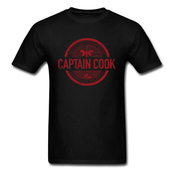 Koszulka męska z nadrukiem Captain Cook Chef T Shirt - prezent na urodziny Hip Hop, bawełniana bluza z napisami