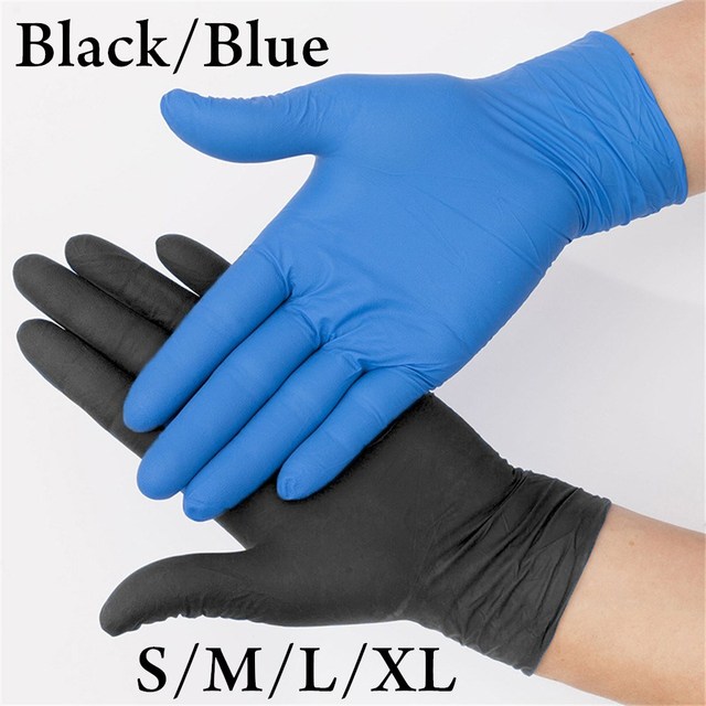 Jednorazowe rękawice nitrylowe do czyszczenia i kuchni Black Blue, męskie - tanie ubrania i akcesoria