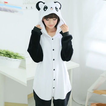 Damska Kigurumi z kapturem, piżama jednoczęściowa w stylu anime, z motywem Bożego Narodzenia - panda, tygrys, zebra, smok. Rozmiar XL