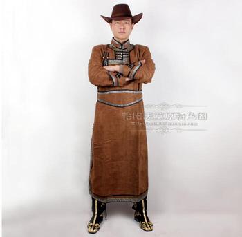 Męska sukienka etniczna z tradycyjnym chińskim motywem mongolskich tkanin ludowych