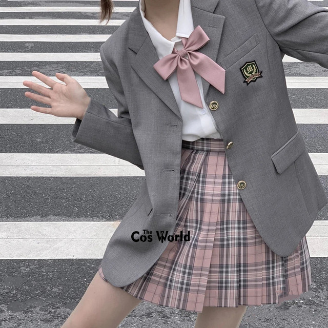 Dziewczyny japońskie lato: wysoka talia, plisowana spódnica w kratę JK student tkaniny - tanie ubrania i akcesoria