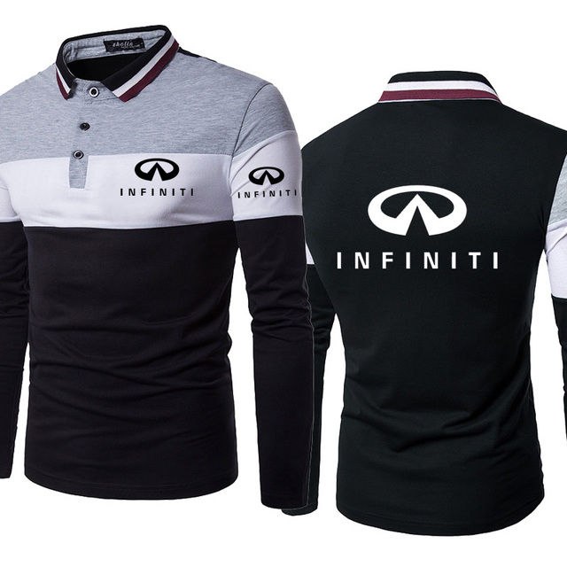 Sweter męski z logo Infiniti, casualowa moda, wysoka jakość bawełny, polo, lato - tanie ubrania i akcesoria