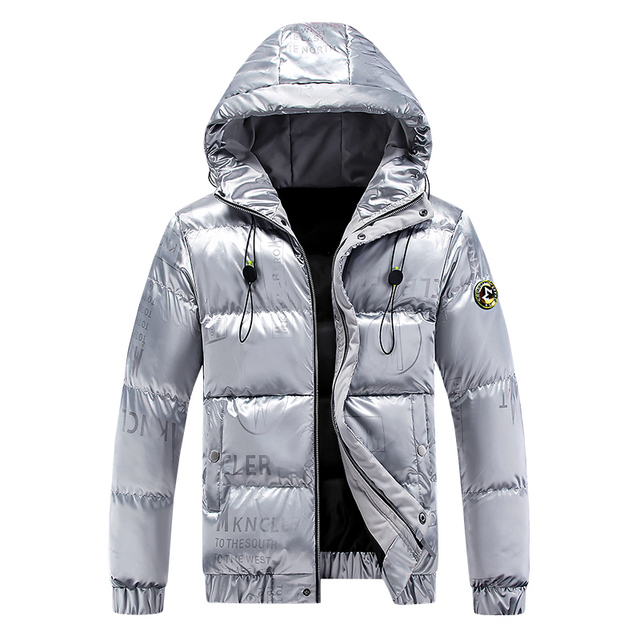 Nowy model męskiej kurtki zimowej Elena Store - Casual 3D z nadrukiem Trend Bomber z kapturem - tanie ubrania i akcesoria