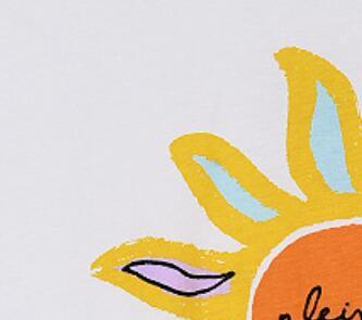 Damska koszulka wiosenno-letnia z nadrukiem słonecznika i okrągłym dekoltem