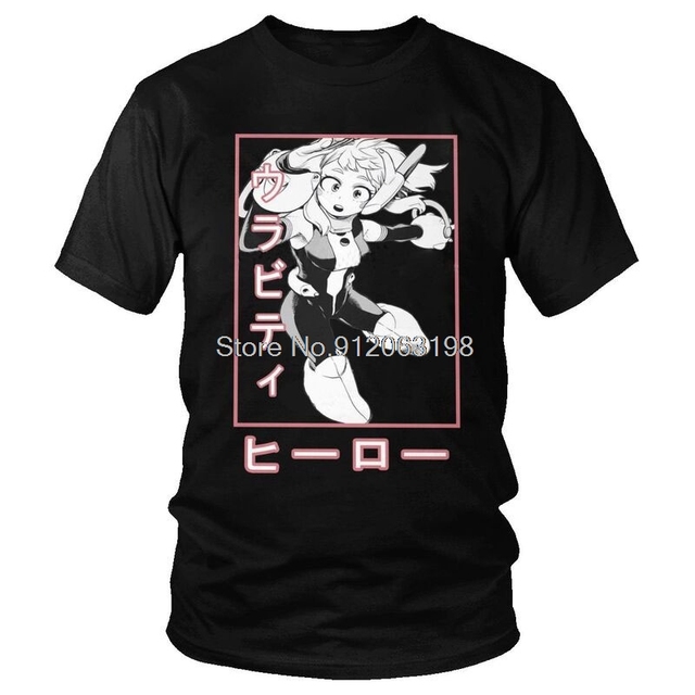 Koszulki męskie No Boku Hero Academia Anime Manga Ochako Uraraka z krótkim rękawem - bawełniane tee topy graficzne - tanie ubrania i akcesoria