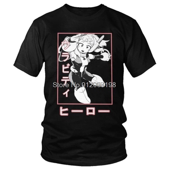 Koszulki męskie No Boku Hero Academia Anime Manga Ochako Uraraka z krótkim rękawem - bawełniane tee topy graficzne