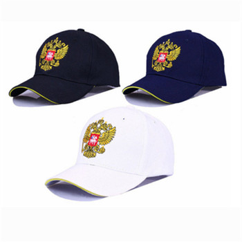 Nowa czapka baseballowa dla kobiet w kolorze złotym z dwugłowym wzorem orła
