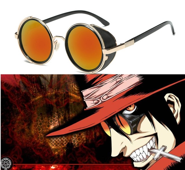 Sprzedaż okularów cosplay Alucard Vampire Hunter z Anime HELLSING w kolorze pomarańczowym - tanie ubrania i akcesoria