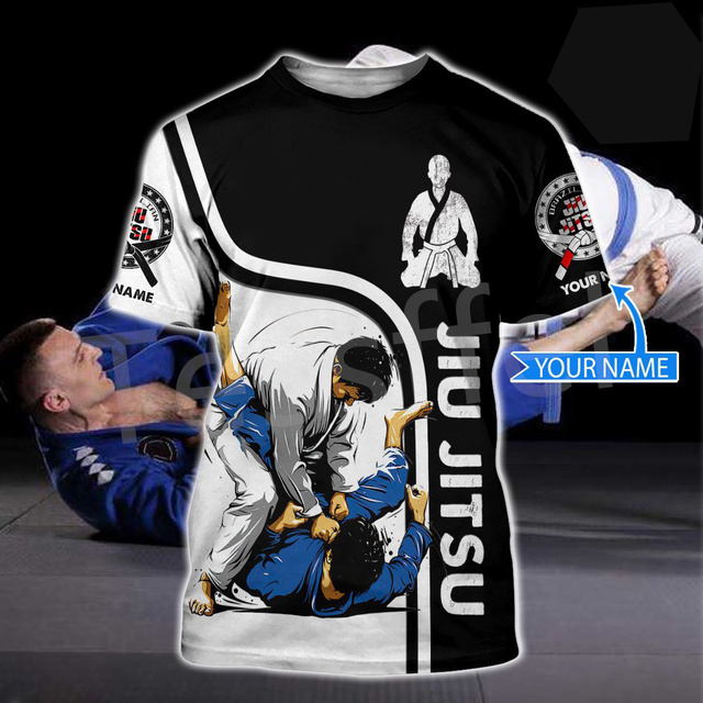 Koszulka męska Tessffel Jujitsu Judo NewFashion 3D print - lato, krótki rękaw - tanie ubrania i akcesoria