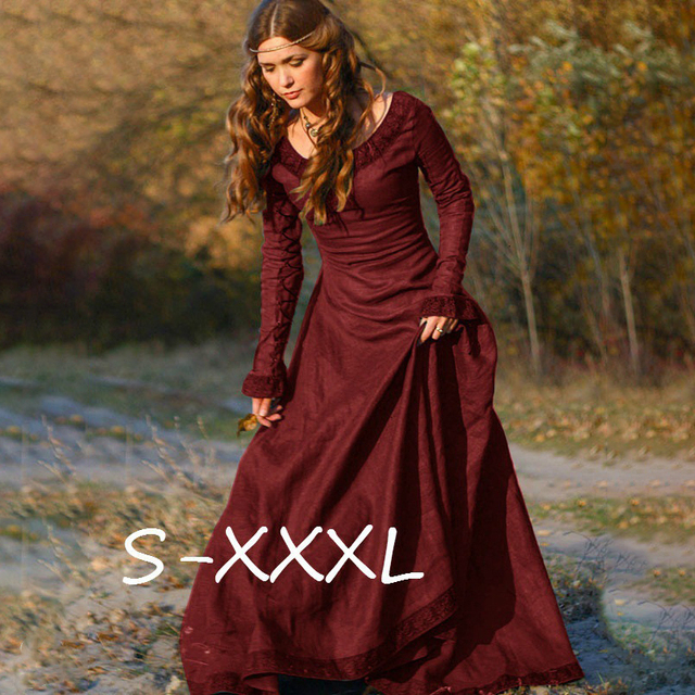 Sukienka balowa w stylu średniowiecznym do kostiumu Halloween - tanie ubrania i akcesoria