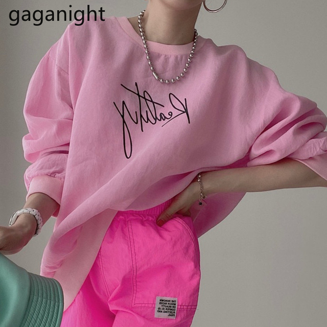Długie rękawy damskie swetry Gaganight - modne, koreańskie, luzem   - tanie ubrania i akcesoria