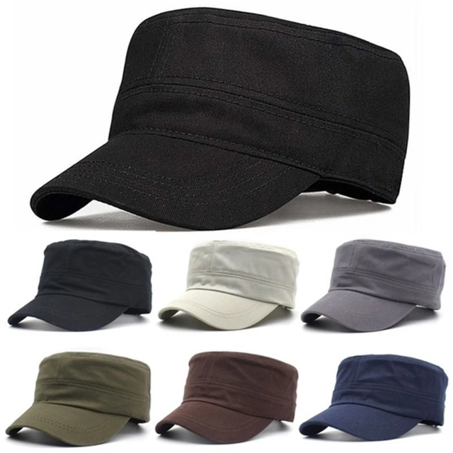 Męska czapka baseballowa z płaskim zakończeniem - solidna, wojskowa, typu Snapback, polowanie, taktyczna, czarna - tanie ubrania i akcesoria