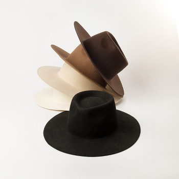 Nowy delikatny filcowy jazzowy kapelusz wełniany jesienno-zimowy styl europejski i amerykański