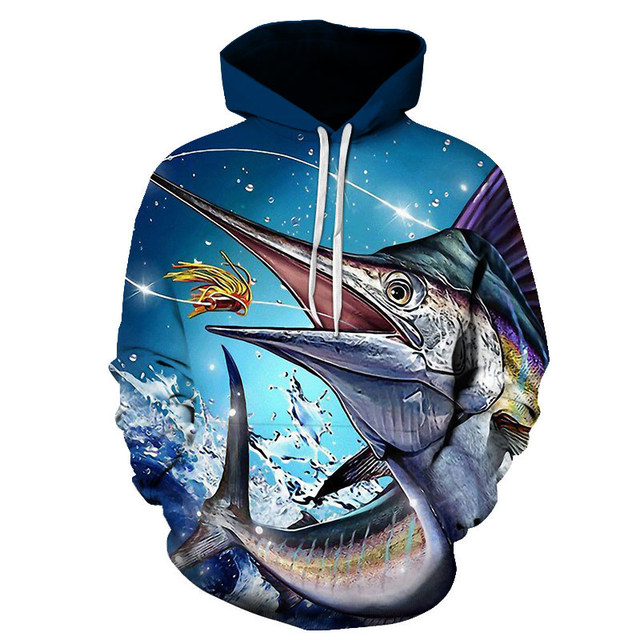 Bluza 3D z nadrukiem ryby, marki męskiej, wysokiej jakości, w rozmiarach S-6XL, na jesień i zimę - tanie ubrania i akcesoria