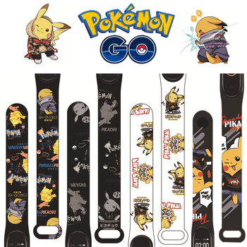 Anime Pokemon Pikachu pasek z nadrukiem dla Mi Band 6 5 4 3 NFC - wysoka jakość, darmowa wysyłka