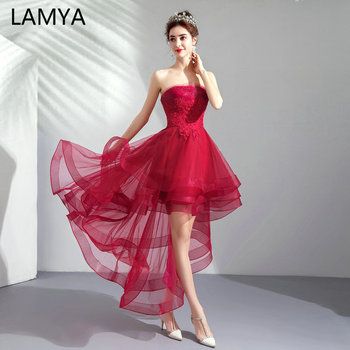 Suknia balowa Vintage LAMYA 2021 koronkowa z krótszym przodem i długim trenem