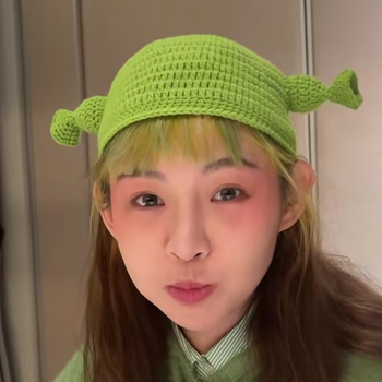 Kominiarka zimowa Shrek potwór - ręcznie wykonany, unisex, zielona strona, śmieszne czapki Halloween