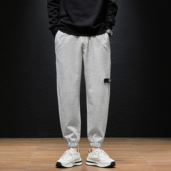 Markowe spodnie dresowe męskie HLK8802 z czystej bawełny - spodnie sportowe do biegania Jogger