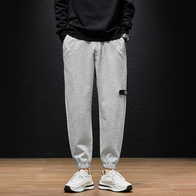 Markowe spodnie dresowe męskie HLK8802 z czystej bawełny - spodnie sportowe do biegania Jogger - tanie ubrania i akcesoria