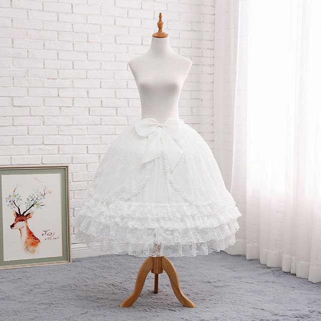 Krótka biała halka Lolita Rockabilly dla kobiet i dziewcząt ze 6 warstwami - idealna pod suknie ślubne (2021) - tanie ubrania i akcesoria