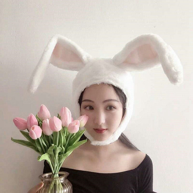 Czapka z uszami królika - zabawna dekoracja na imprezę urodzinową i karnawał, idealna dla dziewczynek - tanie ubrania i akcesoria