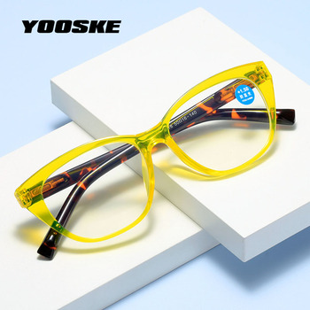 Okulary do czytania YOOSKE - blokujące niebieskie światło, fashion, kocie oko, lupa, korekcyjne dioptrii