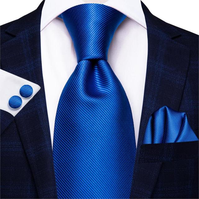 Męski krawat szyi z jedwabiu Hi-Tie Solid Purple Navy - Gravatas - tanie ubrania i akcesoria
